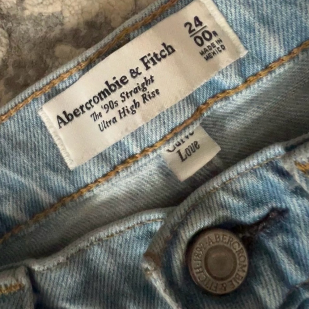 Abercrombie & Fitch The 90’s Straight Ultra High Rise Curve Love Size 24/00 - Picture 4 of 5